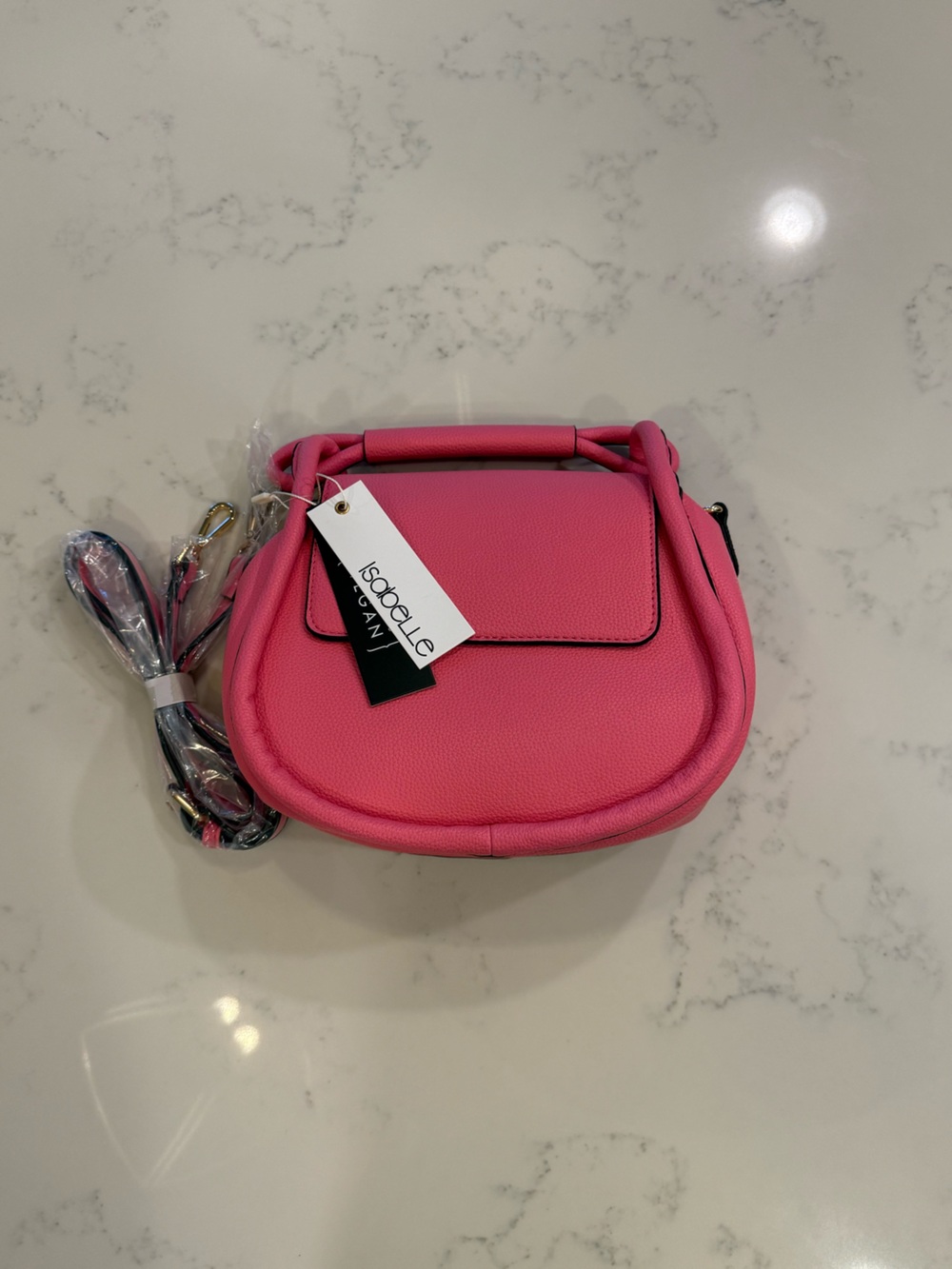 Isabelle Pink Mini Crossbody Bag with Removable Strap
